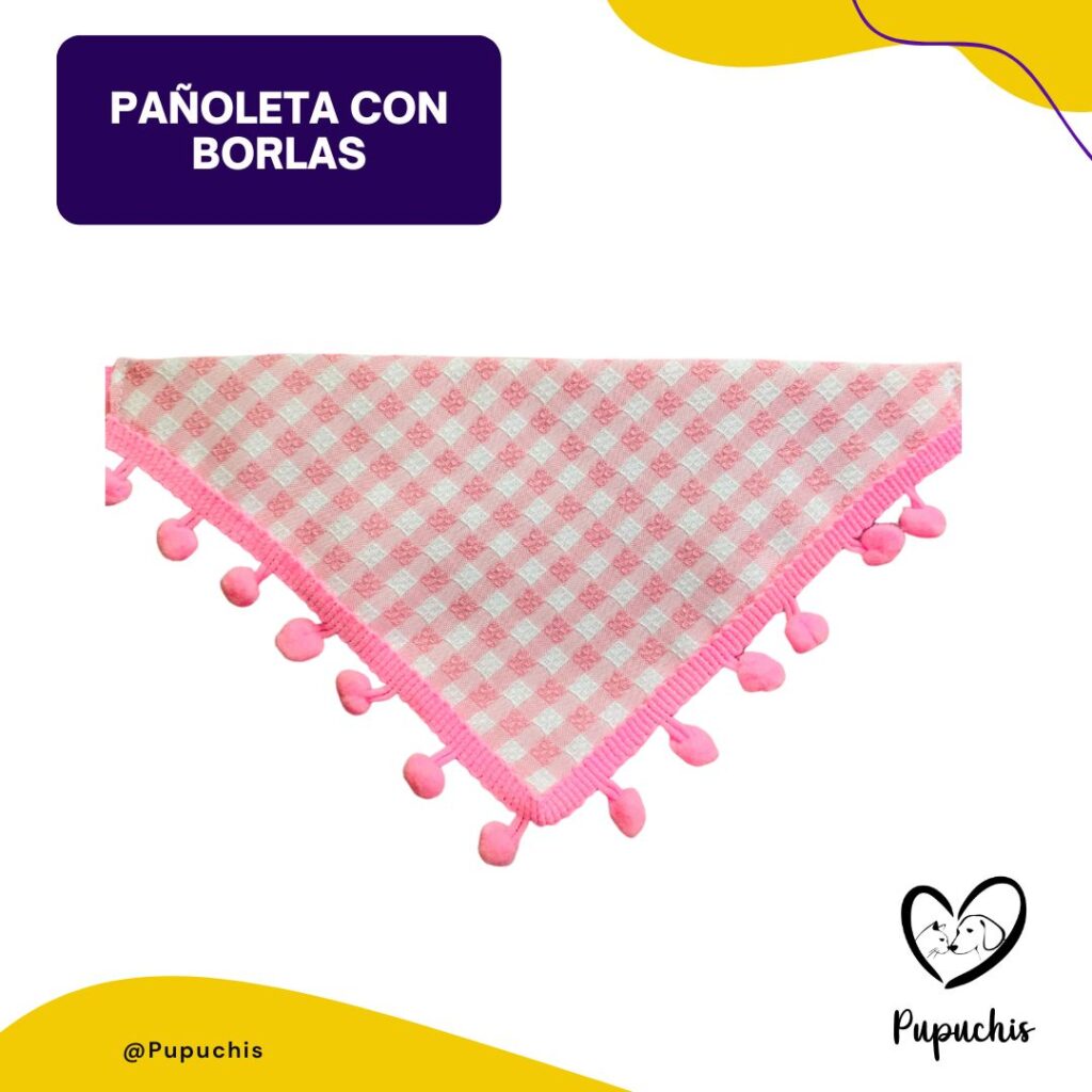 Pañoleta para perro con borla